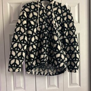 pacsun peace sign  Sherpa zip up